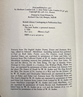 Lot 208 - A. L. ROWSE. 'Poems of a Decade 1931-1941.'...