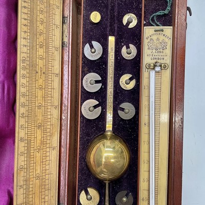 Lot 46 - A Sike's Hydrometer, by J Long, London, the...