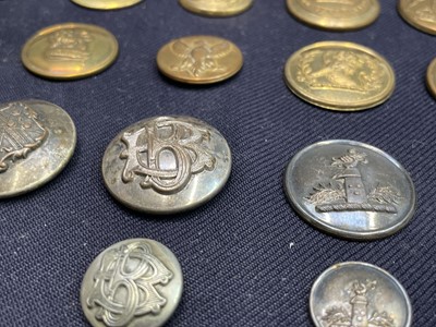 Lot 244 - Livery Buttons (x36). Comprising a board...