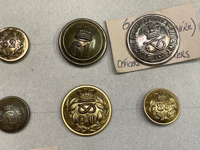 Lot 245 - Numbered U.K. 19th Century Regiment Buttons. A...