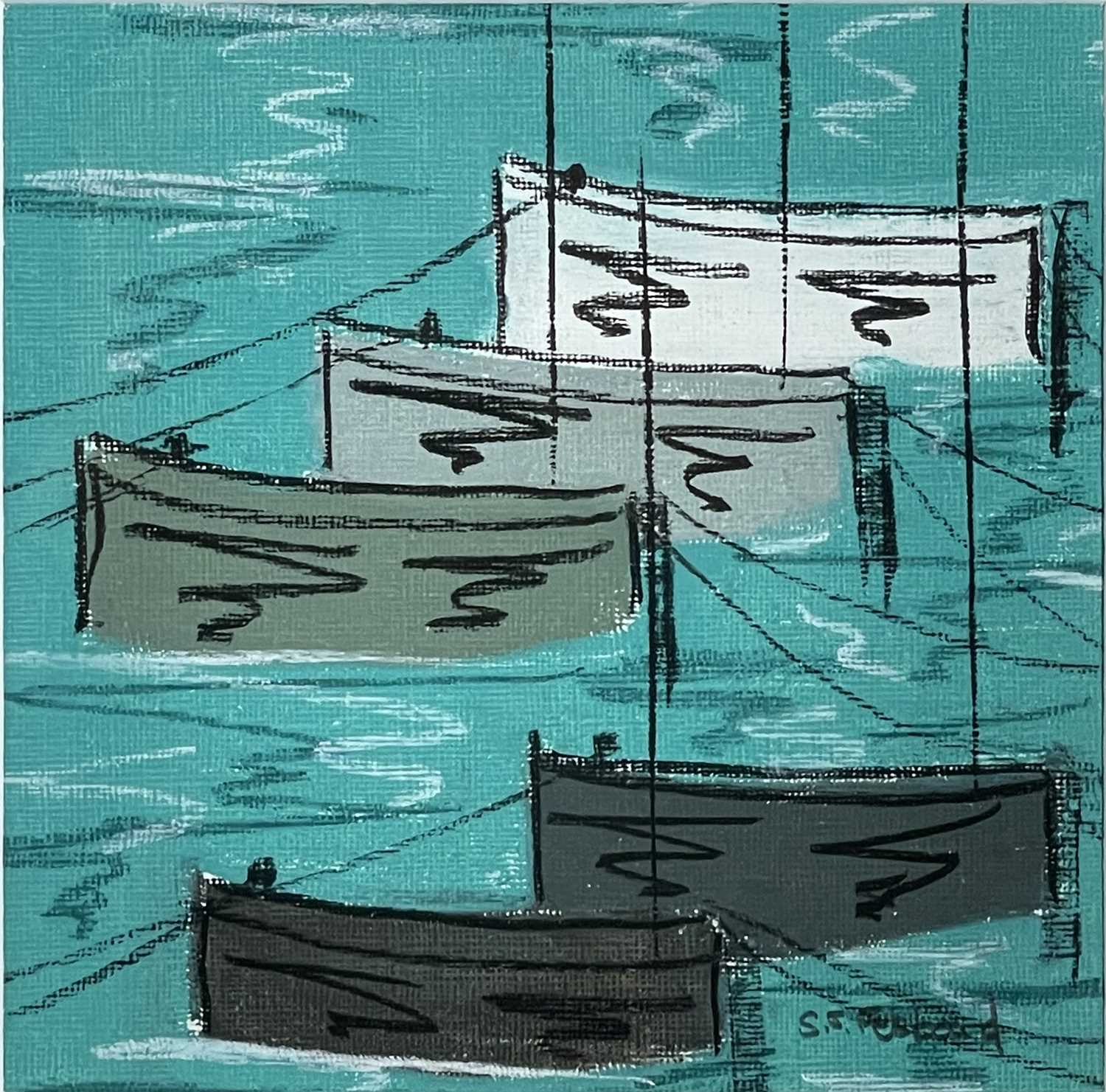 Lot 332 - Stephen FELSTEAD (1957) Five Boats Port Soft