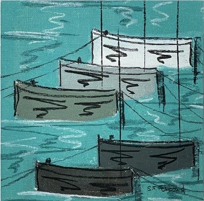 Lot 332 - Stephen FELSTEAD (1957) Five Boats Port Soft...