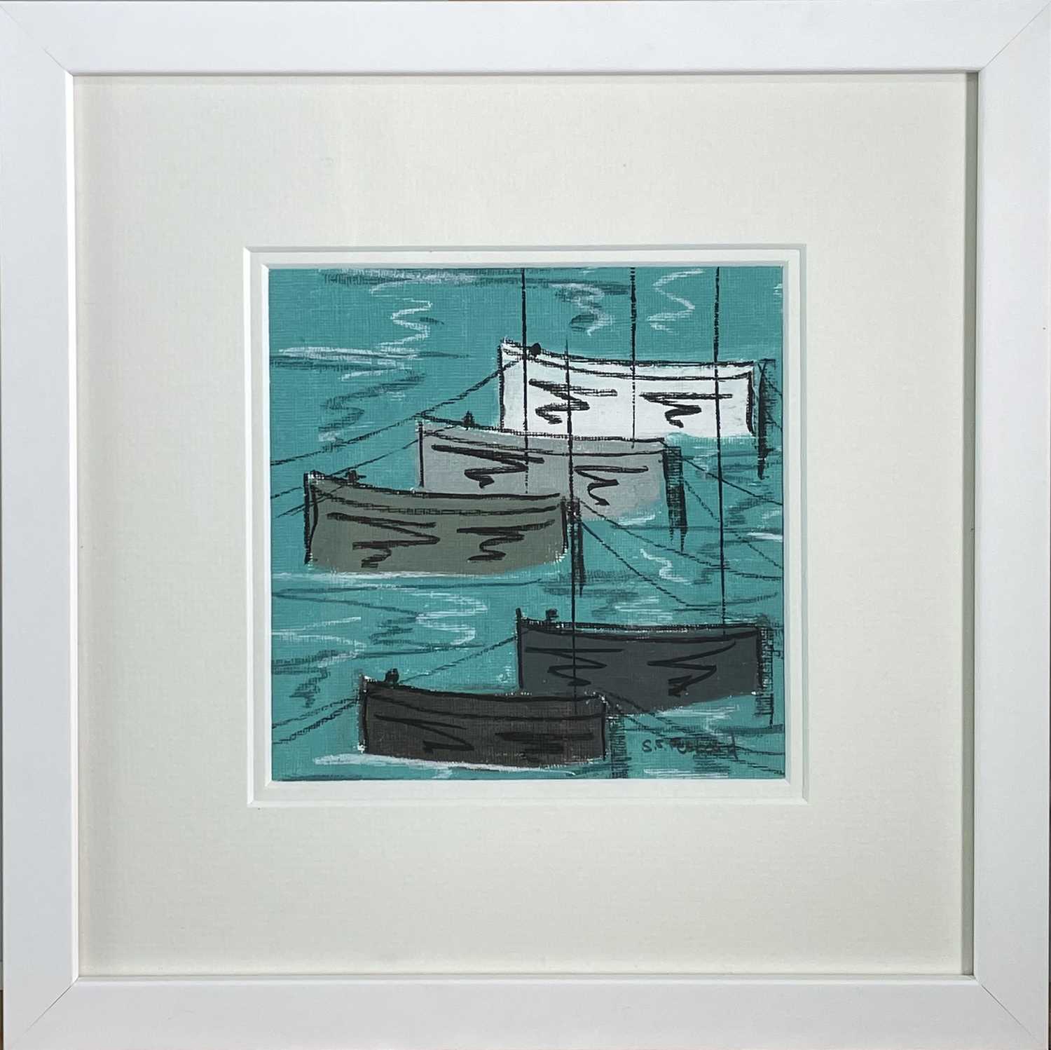 Lot 332 - Stephen FELSTEAD (1957) Five Boats Port Soft