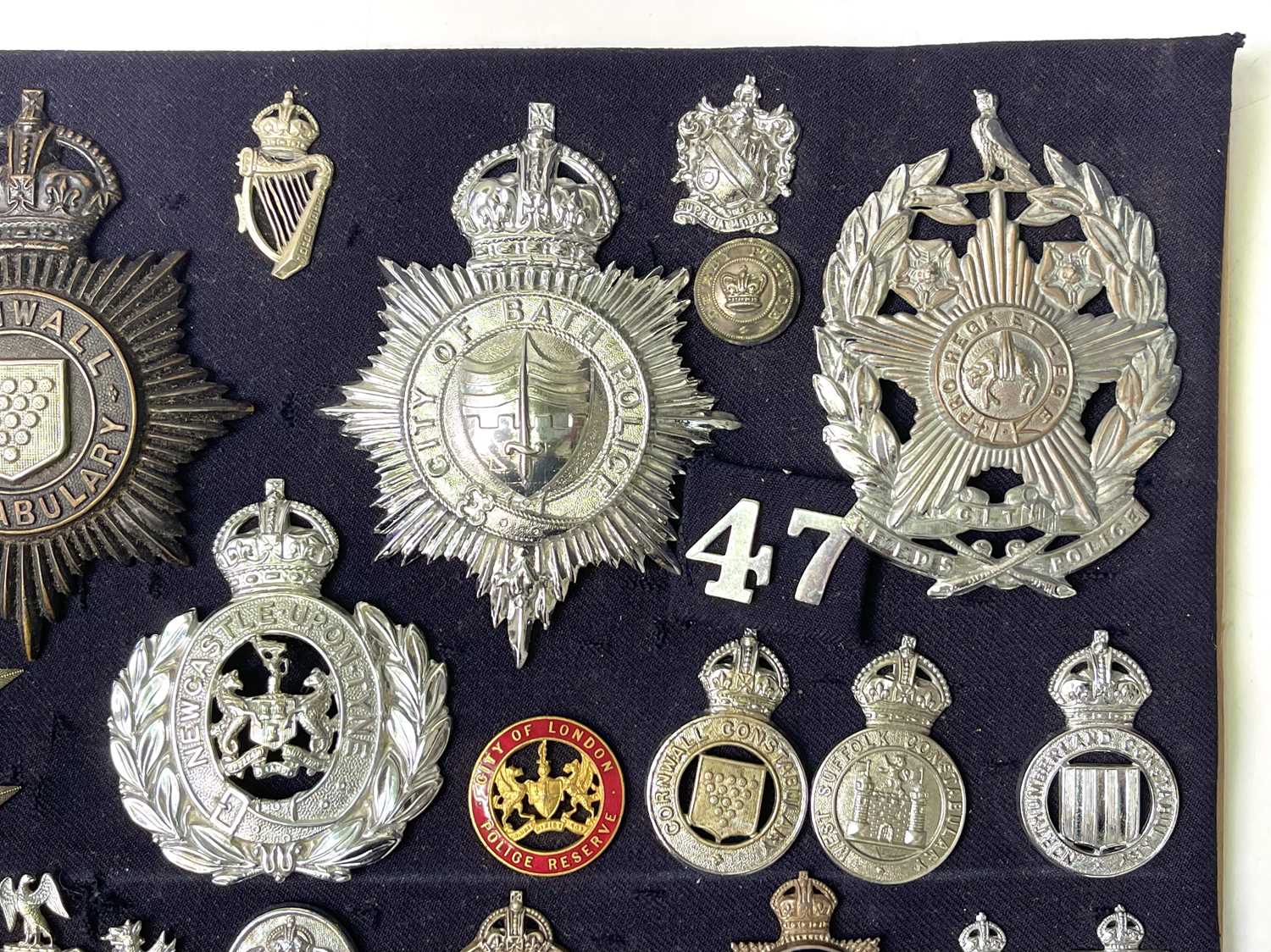 Lot 269 - British Police Force Badges. A display card