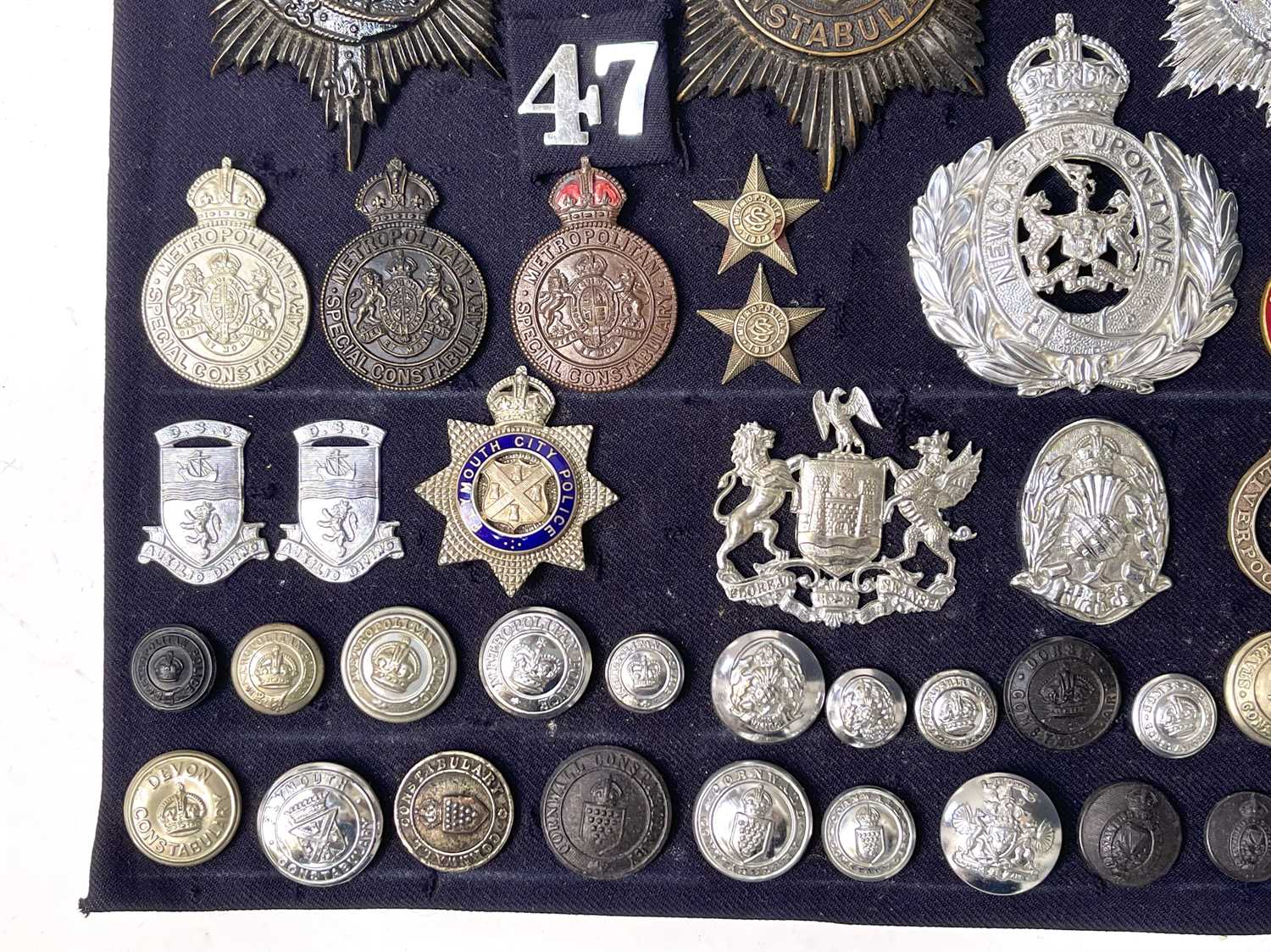 Lot 269 - British Police Force Badges. A display card