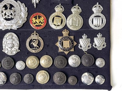 Lot 269 - British Police Force Badges. A display card of...