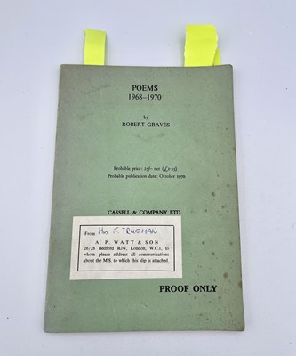 Lot 277 - ROBERT GRAVES, Poems 1968-1970, Cassell &...