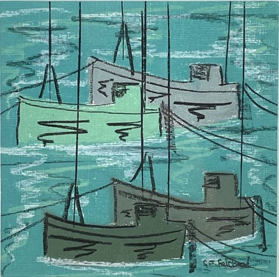 Lot 334 - Stephen FELSTEAD (1957) Choppy Porthleven Soft...