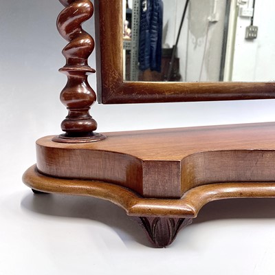 Lot 3214 - A Victorian dressing table mirror with barley...