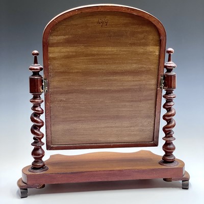 Lot 3214 - A Victorian dressing table mirror with barley...