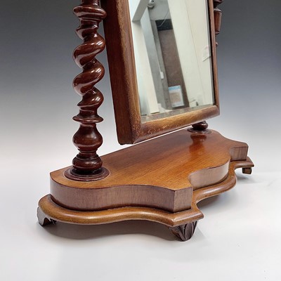 Lot 3214 - A Victorian dressing table mirror with barley...