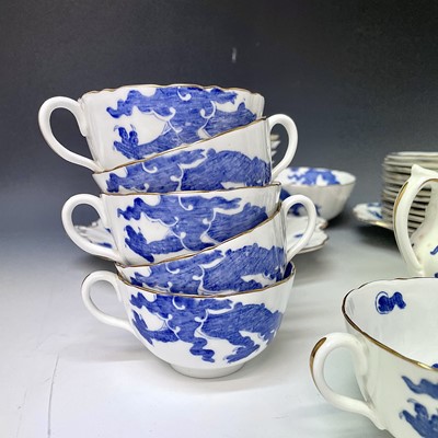 Lot 848 - A Coalport 'Blue Dragon' pattern tea service...