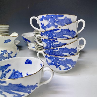 Lot 848 - A Coalport 'Blue Dragon' pattern tea service...