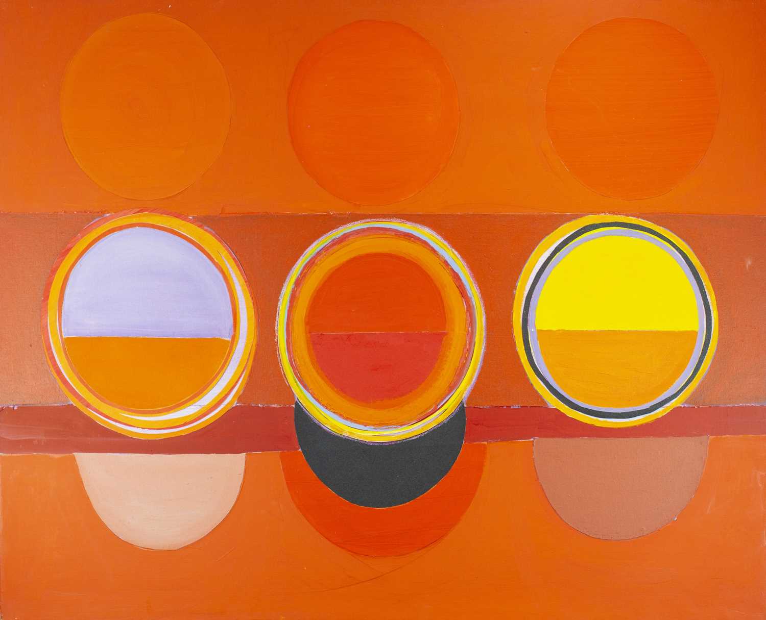 Lot 41 - Sir Terry FROST (1915-2003) 3 Suns Acrylic and...