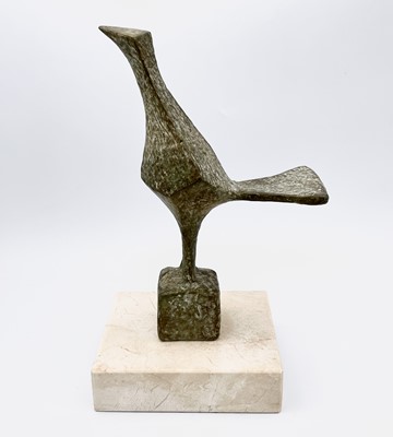Lot 79 - Breon O'CASEY (1928-2011) Green Bird Bronze...