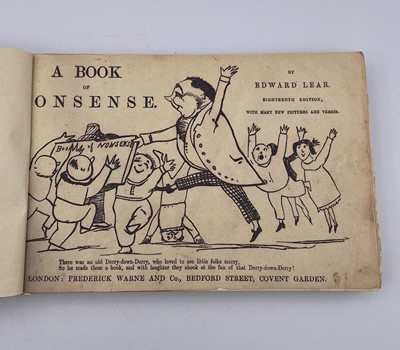 Lot 455 - EDWARD LEAR. 'A Book of Nonsense.' Eighteenth...