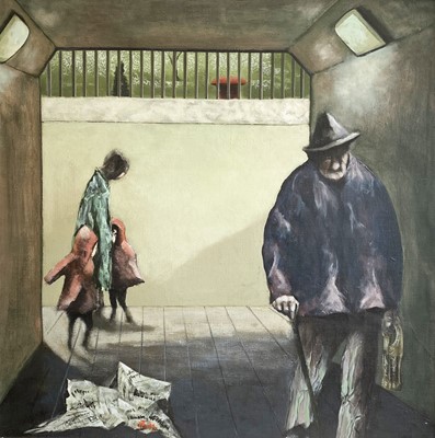 Lot 244 - Julian DYSON (1936-2003) The Underpass Oil on...