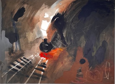 Lot 149 - Tony GILES (1925-1994) The Train Mixed media...