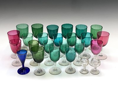 Lot 852 - An assortment of Victorian coloured glassware,...