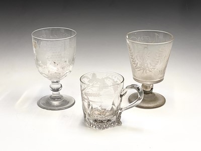 Lot 854 - An ale glass, early 19th century, engraved...