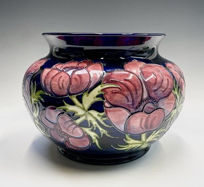 Lot 830 - A Moorcroft 'Blue Anemone' pattern planter,...