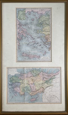 Lot 237 - MAPS. Two 19th century maps in one frame,...