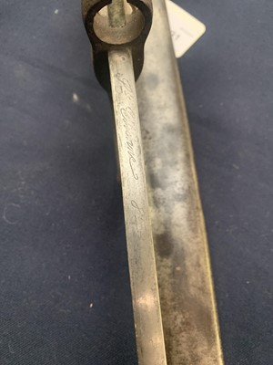 Lot 291 - A French 1874 pattern bayonet, with brass grip,...