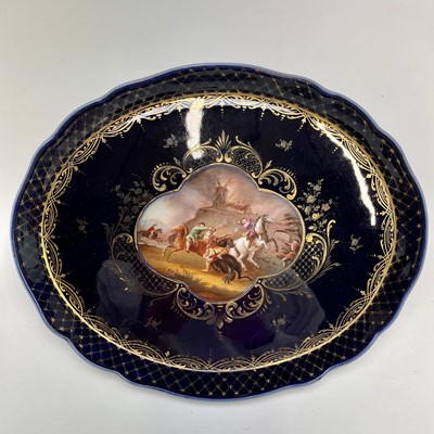 Lot 876 - A Dresden porcelain oval small tray, circa...