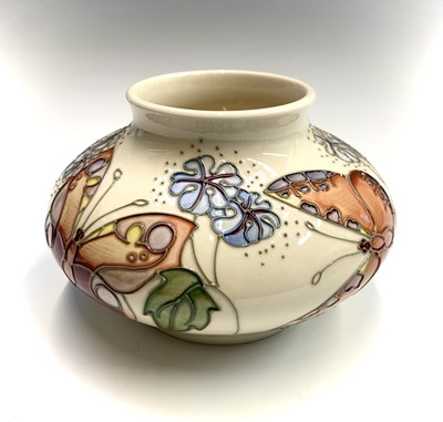 Lot 821 - A Moorcroft 'Butterfly' pattern squat vase,...