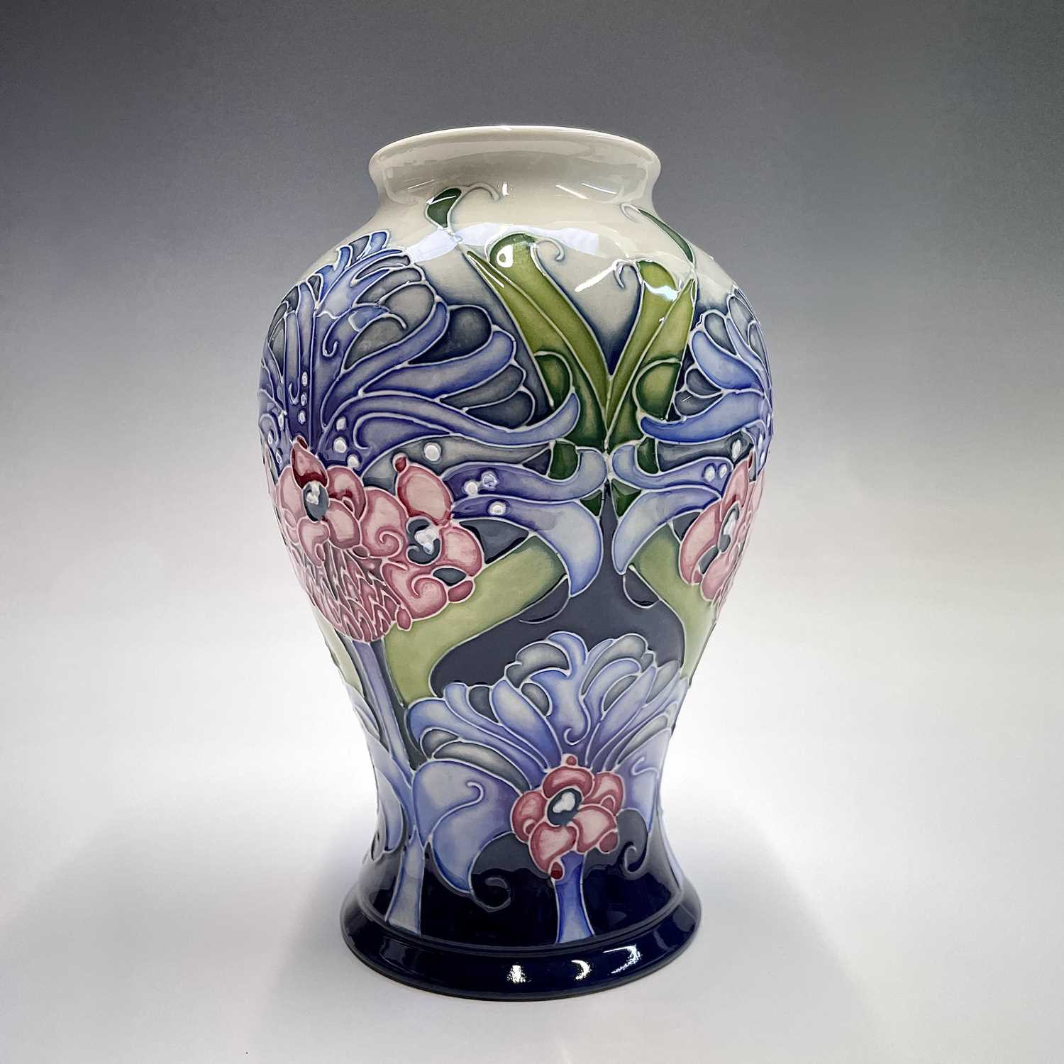 Lot 829 - A Moorcroft 'Florian Lilac' pattern vase,...