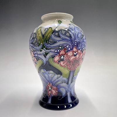 Lot 829 - A Moorcroft 'Florian Lilac' pattern vase,...