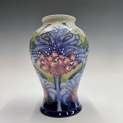 Lot 829 - A Moorcroft 'Florian Lilac' pattern vase,...