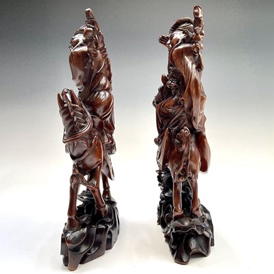 Lot 88 - A pair of Chinese wood figures, 19th century,...