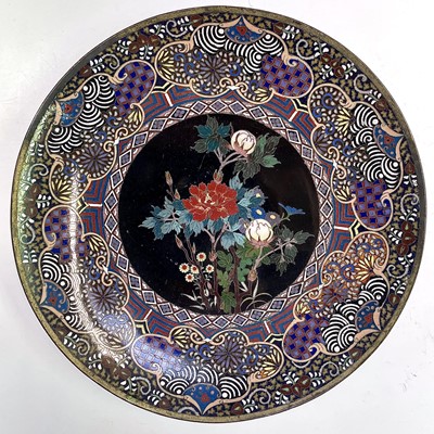 Lot 98 - Three Japanese cloisonne dishes, Meiji period,...