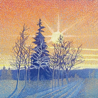 Lot 1178 - Annie OVENDEN (1945), Sunset Snow Scene,...