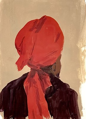 Lot 1190 - Lincoln SELIGMAN (1950), Red Turban, Acrylic...