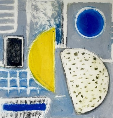 Lot 327 - Janet LYNCH (1938) Blue and Yellow Carborundum...