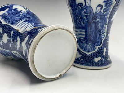 Lot 85 - A near pair of Chinese export blue and white...