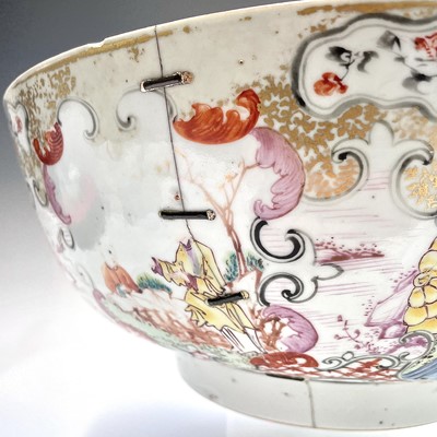 Lot 96 - A Chinese famille rose porcelain punch bowl,...