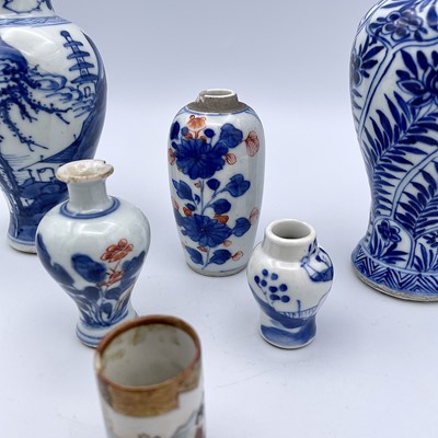 Lot 73 - Five Chinese blue and white porcelain vases,...
