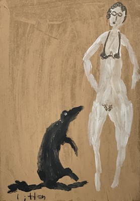Lot 113 - Andrew LITTEN (1970) Woman and Dog Oil on...