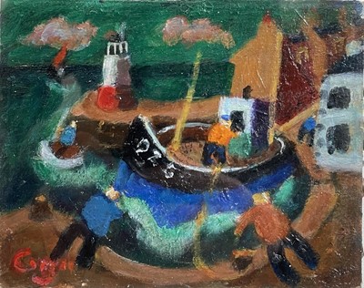 Lot 1197 - William COOPER (1923) Busy Brittany Harbour...