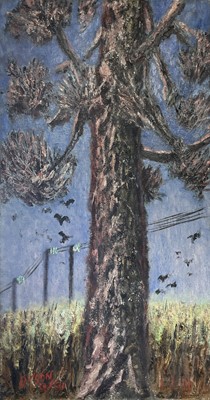 Lot 396 - Julian DYSON (1936-2003) Telegraph Wires Oil...