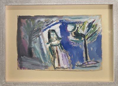 Lot 227 - Patrick HAYMAN (1915-1988) Girl with Peacock...