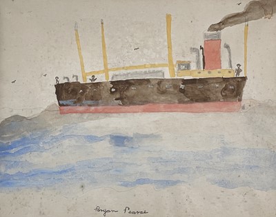 Lot 293 - Bryan PEARCE (1929-2006) Tanker Watercolour...