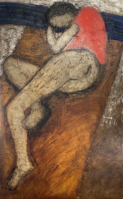 Lot 253 - John EMANUEL (1930) Janet Sleeping Oil on...