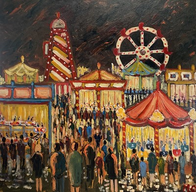 Lot 1137 - Michael QUIRKE (1946) Fairground Oil on canvas...