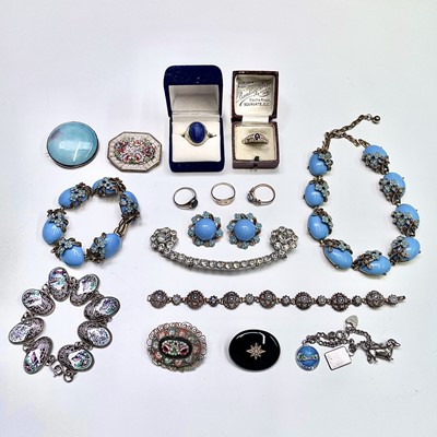 Lot 237 - Micro-mosaic and other costume jewellery...