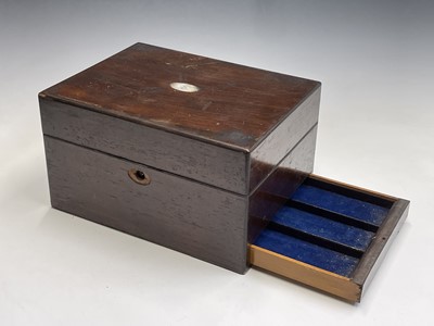 Lot 76 - A Victorian rosewood travelling vanity box,...
