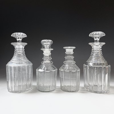 Lot 886 - A pair of late George III decanters with...